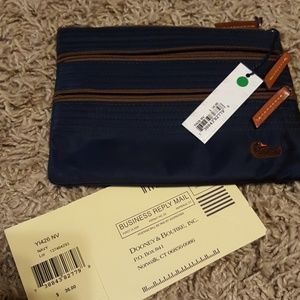 Large triple zip flat cosmetic bag